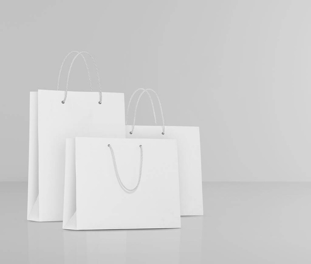Empty shopping bags for advertising and branding - Foto, Imagen
