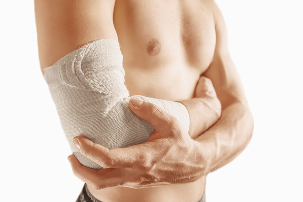 Pain in the male elbow joint - Valokuva, kuva