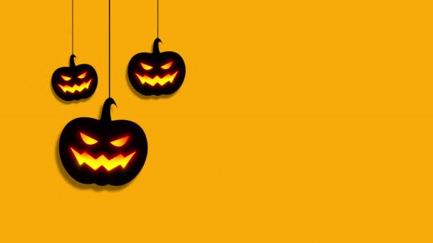 Joyeux Halloween avec des citrouilles suspendues effrayantes - Séquence, vidéo