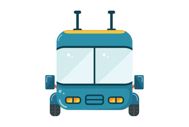 trolleybus illustration colored icon detailed transportation symbol vehicle shape sign artwork - Valokuva, kuva