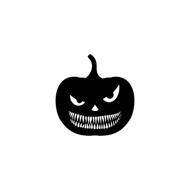 Gruseliger Kürbis als Zeichen, Symbol, Symbol und Illustration für die Halloween-Kunst. Vektorillustration - Vektor, Bild