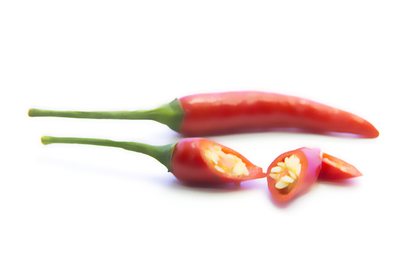 Szeletelt piros chili paprika - Fotó, kép