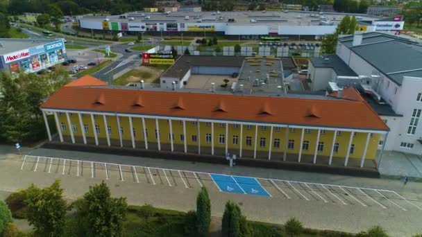 Pila Centrum Kultury Havacılık Görünümü Polonya Bölgesel Kültür Merkezi. Yüksek kalite 4k görüntü - Video, Çekim