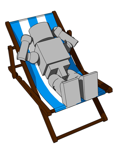 Block Figure On Beach Chair - Zdjęcie, obraz