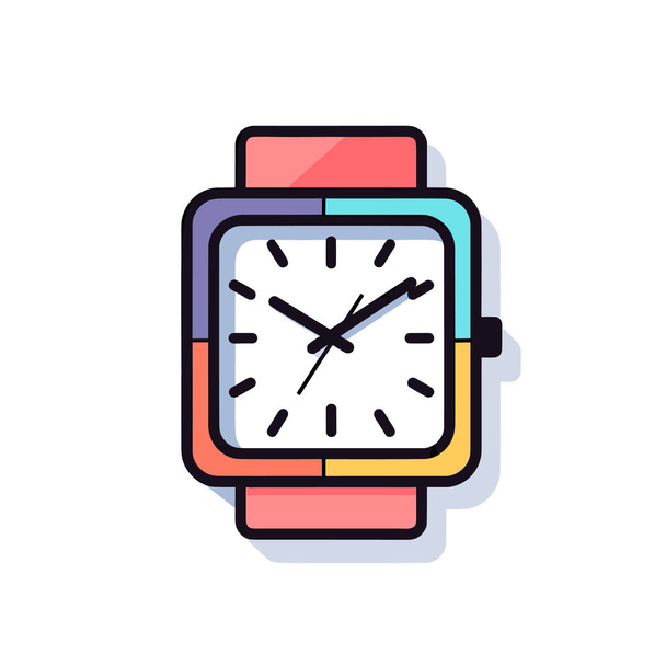 A watch with a square face on a white background - Wektor, obraz