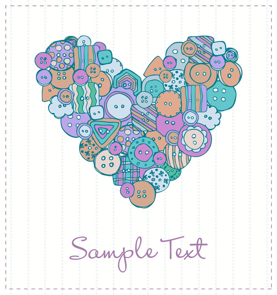 Decorative buttons heart - Vector, Image