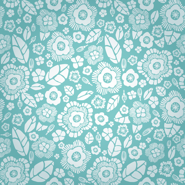 Seamless texture with white ornamental flowers - Vecteur, image