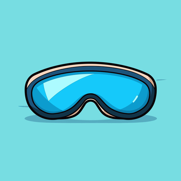 A pair of blue goggles on a blue background - Vektori, kuva