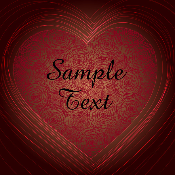 Background with heart and lace pattern - Vector, afbeelding