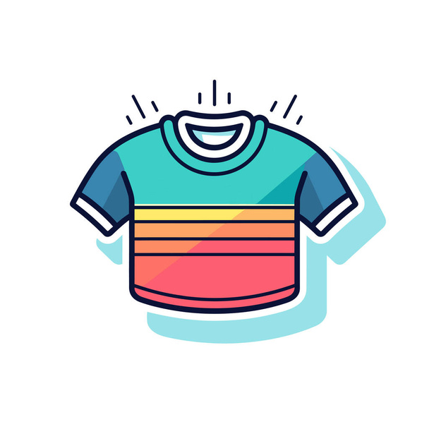 Una camiseta con una raya de arco iris - Vector, imagen