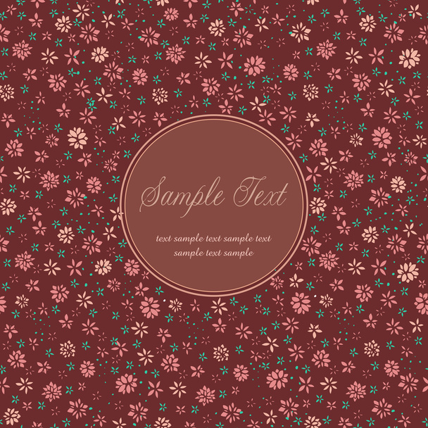 Floral vintage background with text frame - Vector, Image