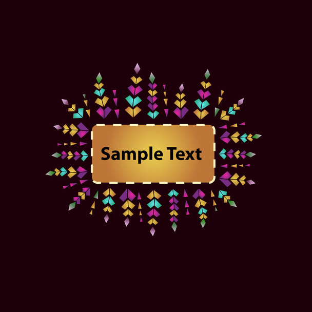 Text frame and colorful floral decoration - Vetor, Imagem