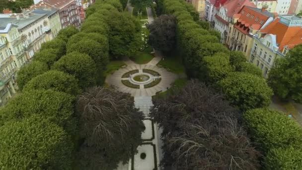 Park Sienkiewicza Slupsk Centrum Aerial View Poland. High quality 4k footage - Footage, Video