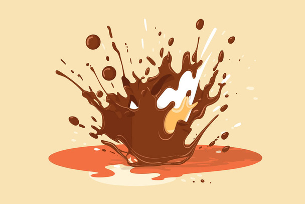 chocolate splashes illustration on isolated background - Διάνυσμα, εικόνα