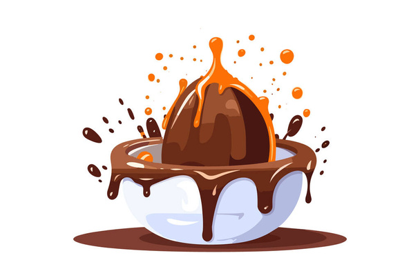 chocolate splashes illustration on isolated background - Vettoriali, immagini