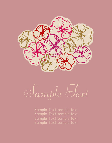 Retro floral text background - Vector, Image