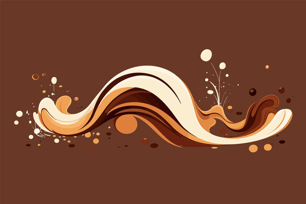 chocolate splashes waves illustration in isolated background - Διάνυσμα, εικόνα