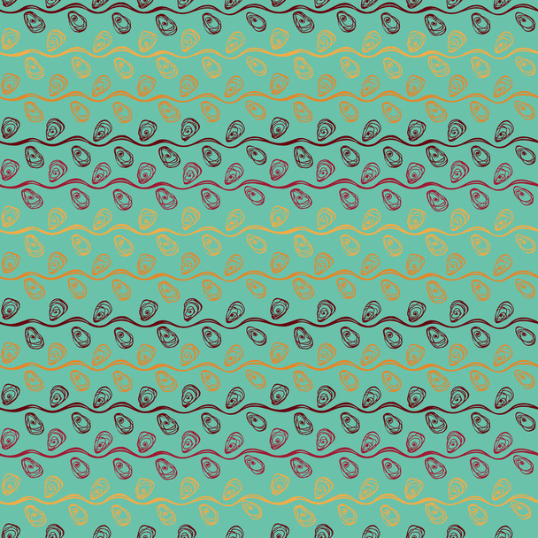 Pattern with weaving fairy line plants - Vector, Image