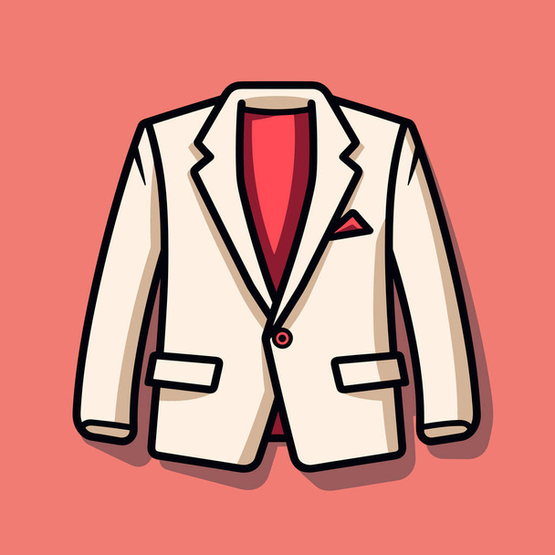 Bílá bunda s červenou kravatou na růžovém pozadí - Vektor, obrázek
