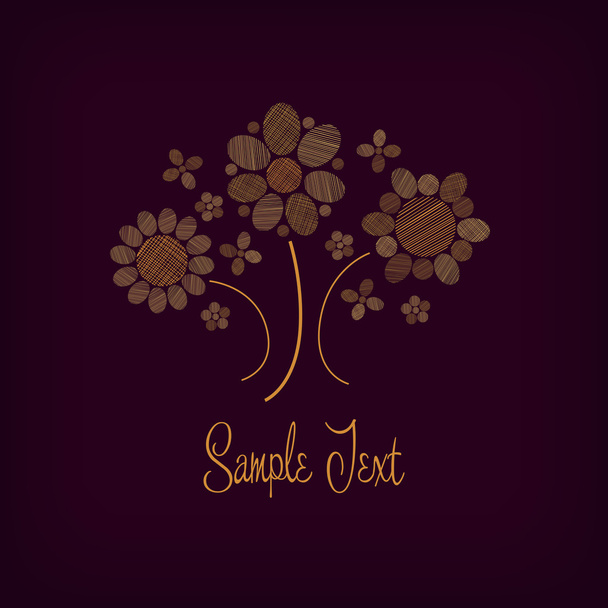 Stylized bunch of golden flowers - Vector, Image