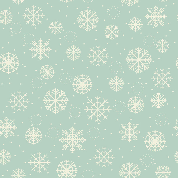 Winter seamless texture with ornamental snowflakes - Vector, Image