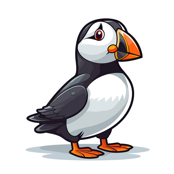 A black and white bird with an orange beak - Vector, Image