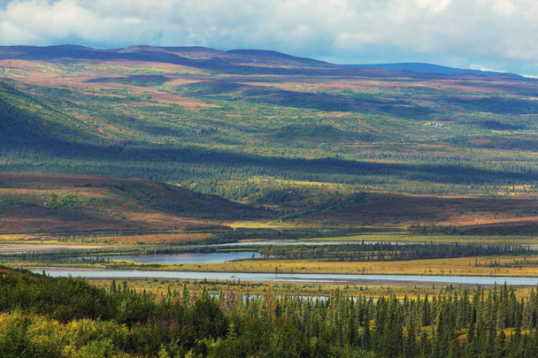 Tundra-Landschaften über dem Polarkreis - Foto, Bild