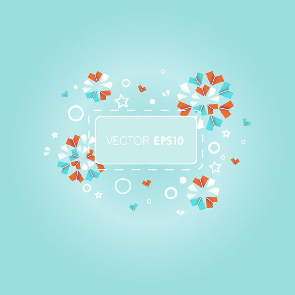 Text frame with stylized flakes - Vector, imagen