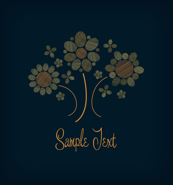 Country flowers and place for text - Vector, Image
