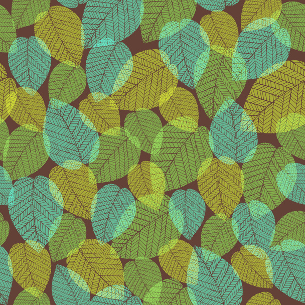 Colorful pattern with transparent leaves - Vector, Image