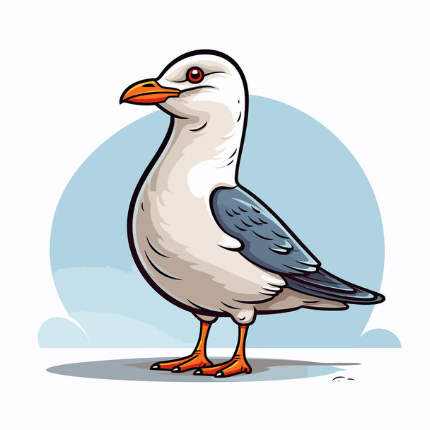 A seagull is standing on a white surface - Vector, Image