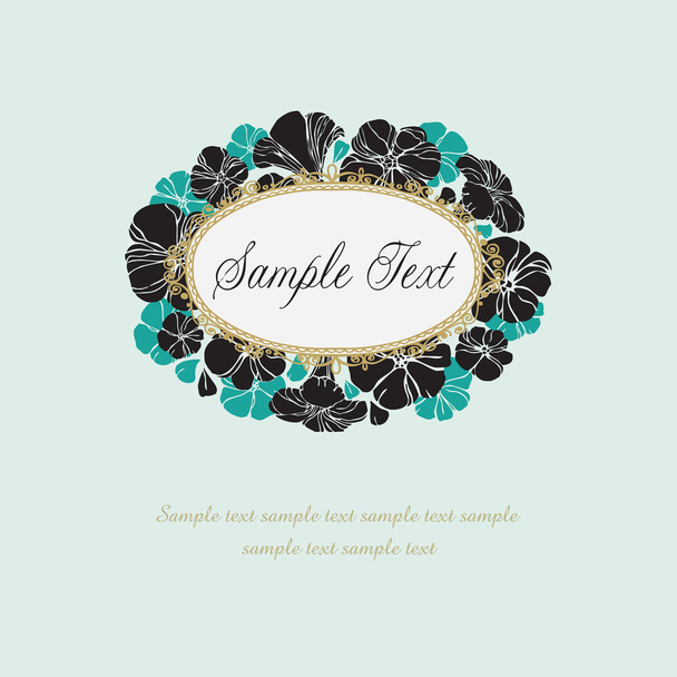 Text banner with frame and flowers - Vector, Image