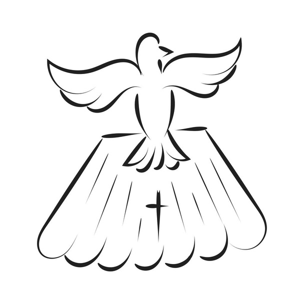 Bautismo católico. Símbolo de bautismo Sacramentos de la Iglesia Católica Eucaristía. - Vector, imagen