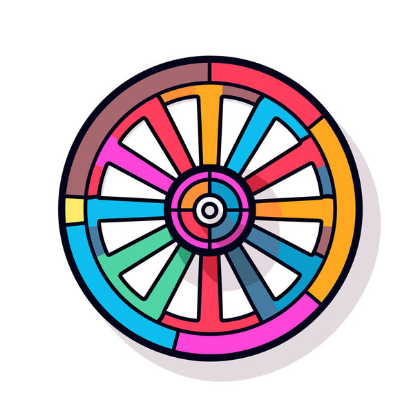 Красочное колесо судьбы на белом фоне - Вектор,изображение