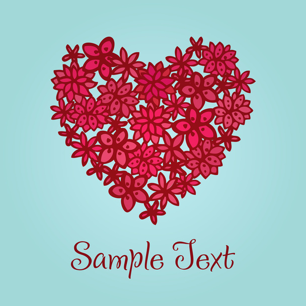 Romantic greeting card with sample text - Διάνυσμα, εικόνα