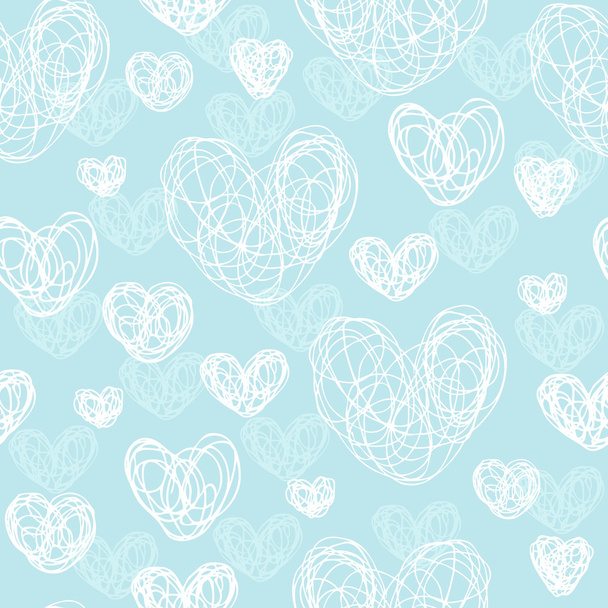 Pattern with hand drawn hearts - Vektor, obrázek