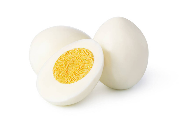 gotowane jajko na białym tle - Zdjęcie, obraz