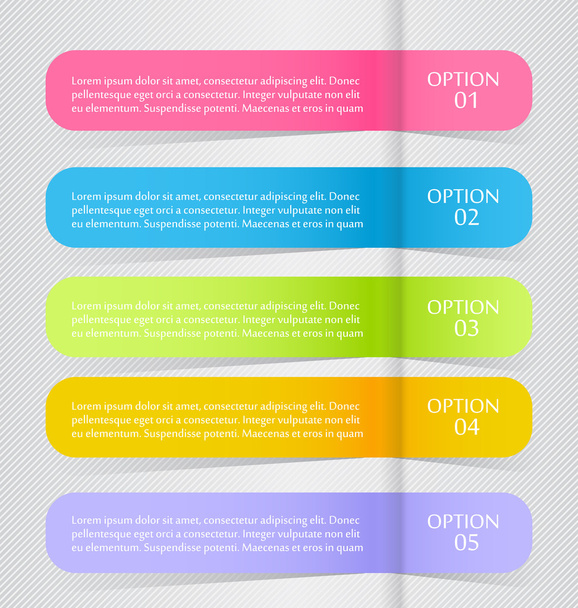 Modern infographics colorful web design template with shadow vector illustration - Vektor, Bild