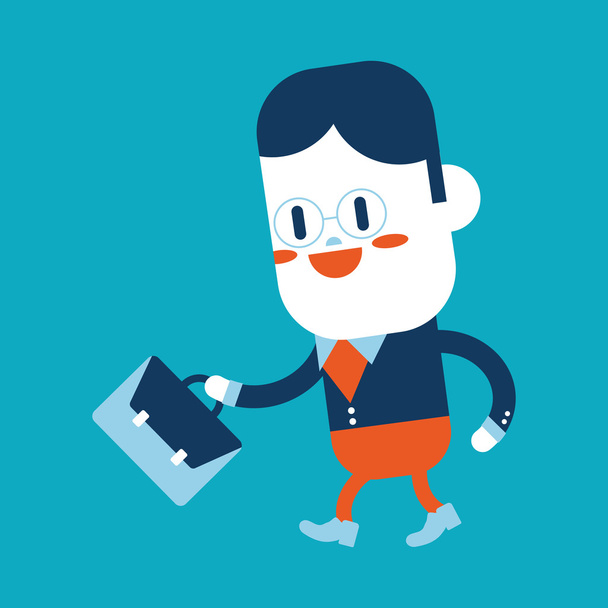 Character illustration design. Businessman going to work cartoon - Vektor, kép