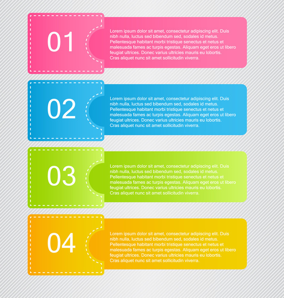 Modern infographics colorful web design template with shadow vector illustration - Vector, imagen