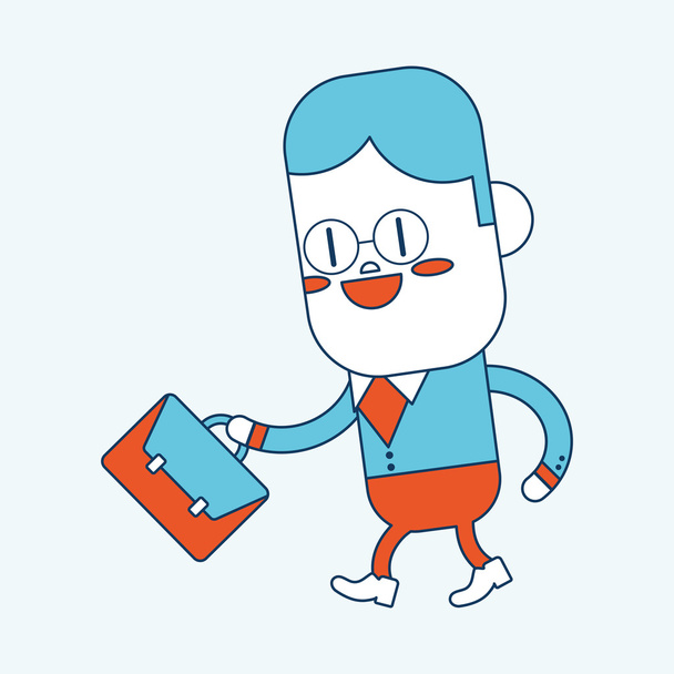 Character illustration design. Businessman going to work cartoon - Wektor, obraz