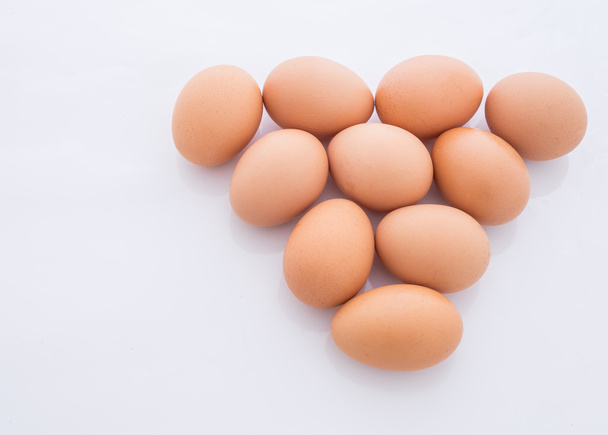 eggs arranged in a triangle is isolated  - Photo, Image