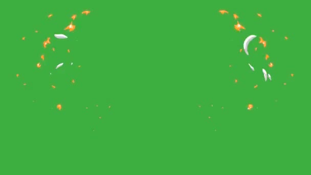 Κινούμενο κύκλωμα βίντεο έκρηξη στοιχείο εφέ κινουμένων σχεδίων σε πράσινο φόντο - Πλάνα, βίντεο