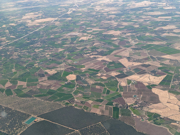 Aerial view of Moroccan countryside seen from an airplane - Photo, Image