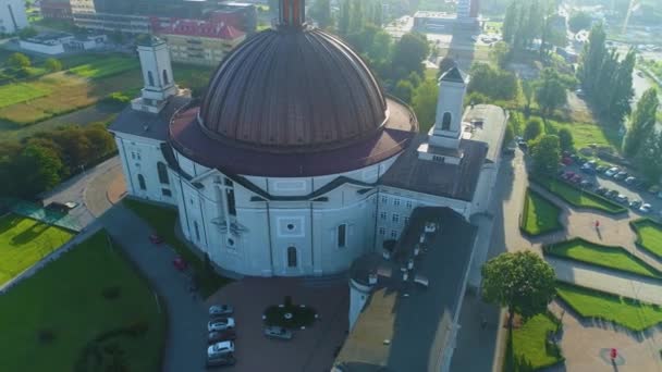 Landscape Roman Catholic Basilica Bydgoszcz Bazylika Aerial View Poland. High quality 4k footage - Footage, Video