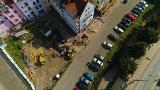 Wielka Odrzanska Street Szczecin Aerial View Poland. High quality 4k footage - Footage, Video