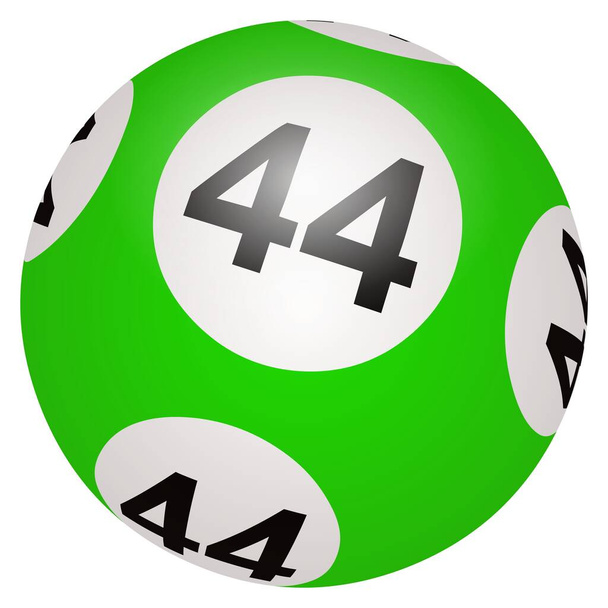 3D шар лото номер 44 на белом фоне - Фото, изображение