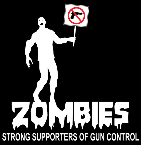 Zombies starke Befürworter der Waffenkontrolle - Vektor, Bild
