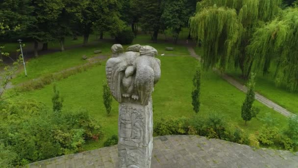 Park Tadeusza Kosciuszki Monument Koszalin Pomnik Aerial View Poland. High quality 4k footage - Footage, Video