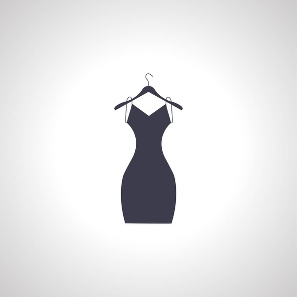 dress on hanger, woman dress icon - Vektor, Bild